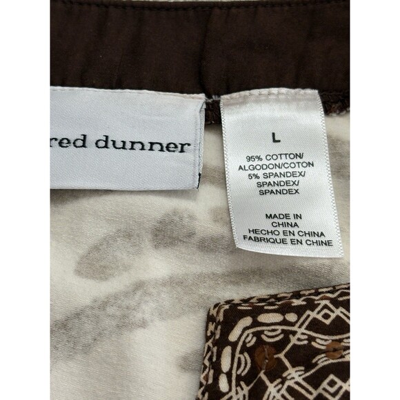 Alfred Dunner Vintage Animal Print Cream Brown Split Neck Woman’s Large Blouse - Picture 2 of 10